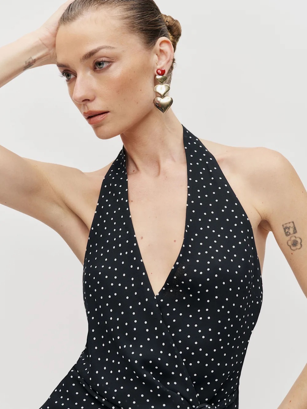 NWT REFORMATION Nila Black & White Polka Dot Halter Wrap Tank, Size M *RARE* - Picture 5 of 12